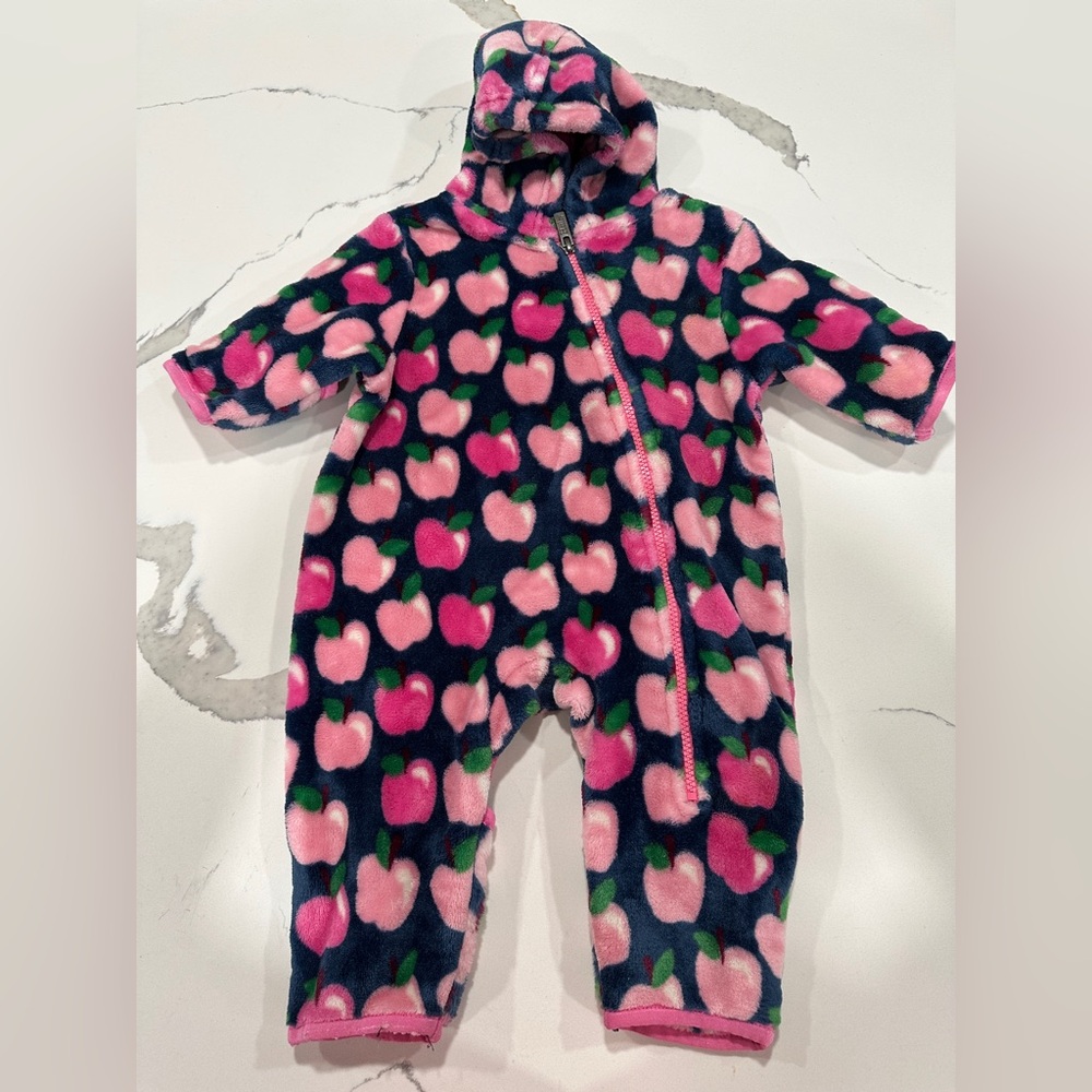 Hatley Pink Apple Fleece‎ Snowsuit 6-9 mos